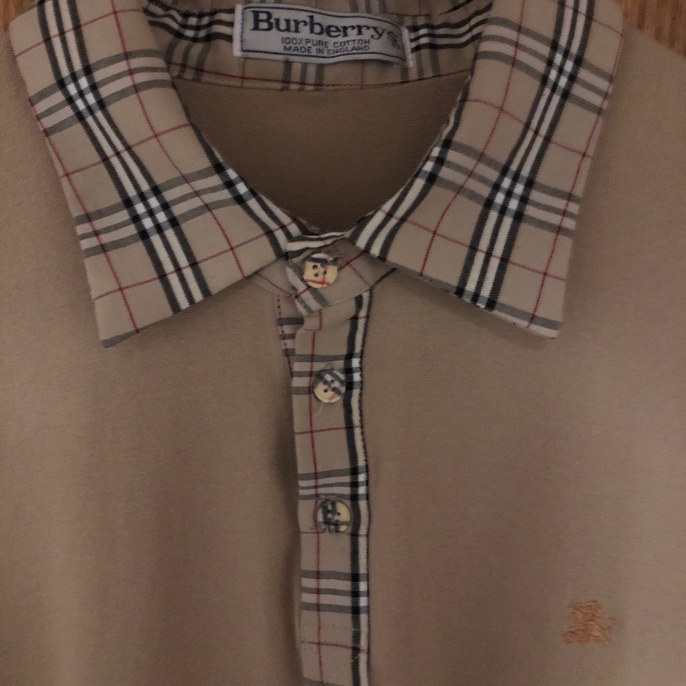Burberry classic check golf polo